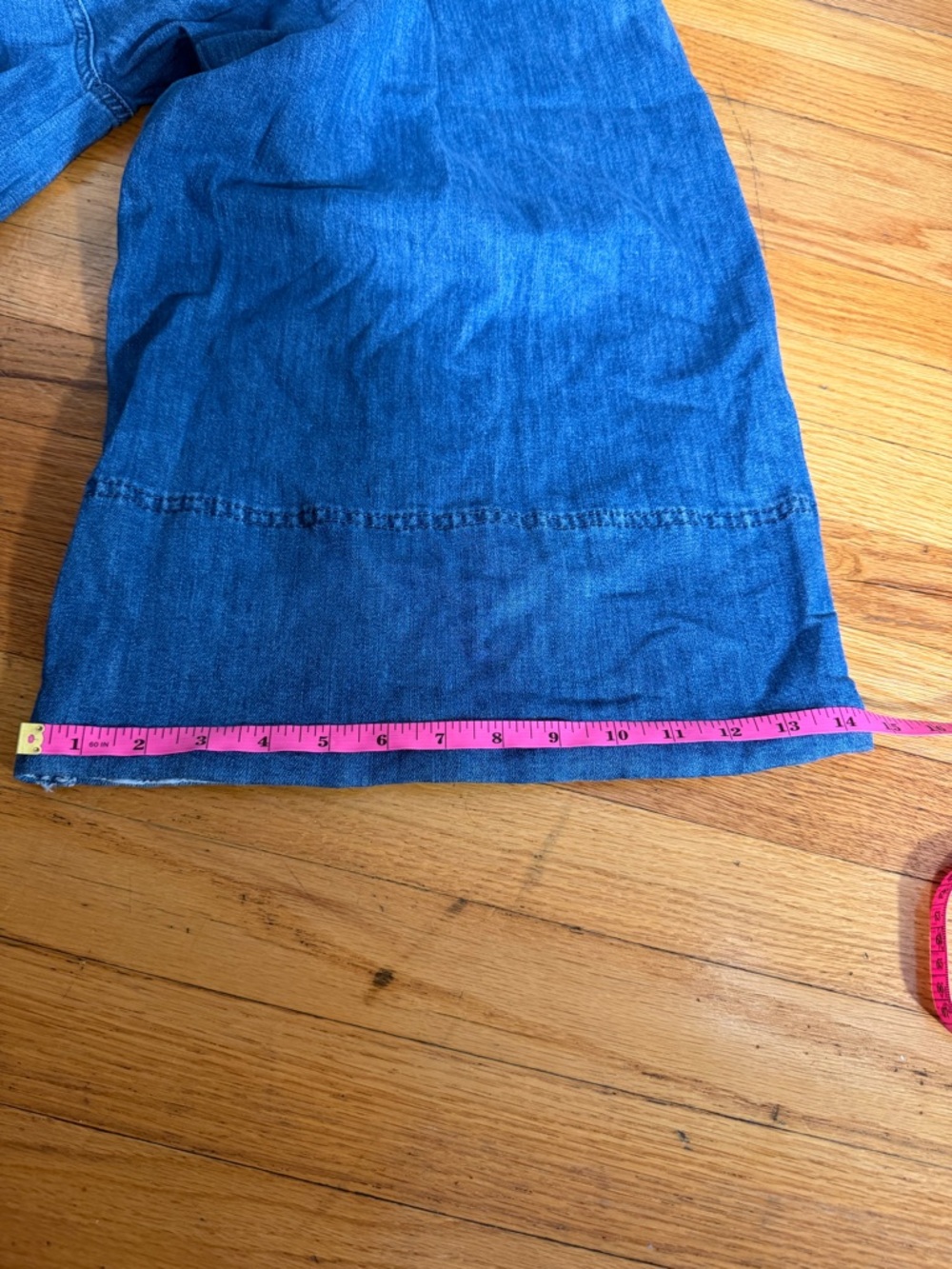 Maeve Blue Wide-Leg Denim Overalls with Crossback Straps - Picture 4 of 15